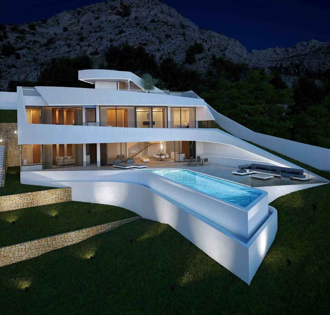 Hyper modern 4 bed villa with views in Altea Hills.