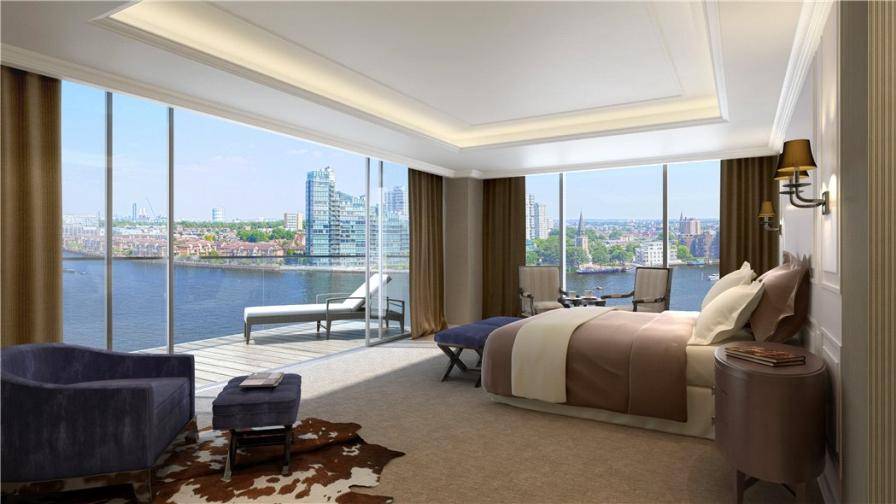 Fantastic 4-bed apartment at the 25th floor of a high spec building with breathtaking views across the River Thames.