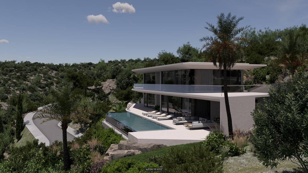 Luxury 5-Bedroom Seafront Villa in a Sustainable Private Resort in the Heart of Crete with Maid or Guest Quarters, Infinity-Edge Swimming Pool and Full Sea Views