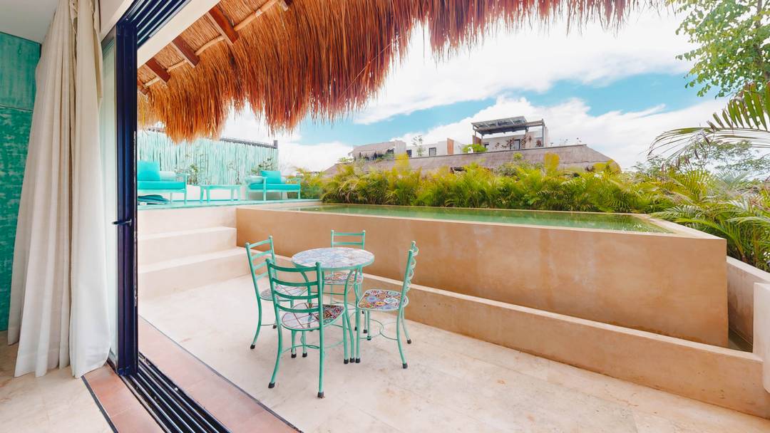 Stunning Corner 3-Bed Penthouse Featuring Mediterranean Interiors and Expansive Rooftop Views in Tulum