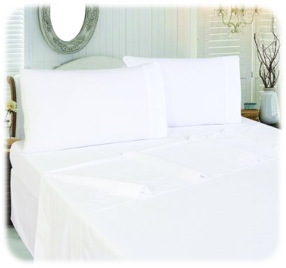 Cotton Sateen Queen Flat-Sheet White