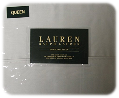 Lauren Queen Dunham Sateen Silver Sheet Set