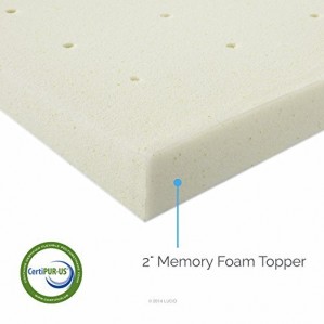 Lucid Linenspa 2 Inch Ventilated Memory Foam Mattress Topper