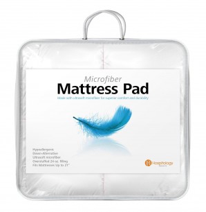 Hospitology Heavenly Microfiber Goose Down Alternative Overstuffed Mattress Pad / Topper