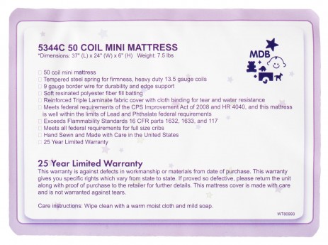 Davinci Crescent Mini Crib Universal Fit Waterproof 50-Coil Mattress with Border Wire