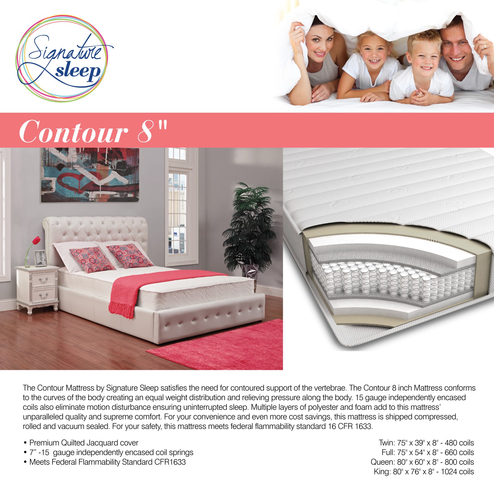 Signature Sleep Contour 8 Inch Mattress