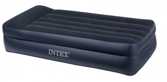 Intex Pillow Rest Raised Airbed with Built-in Pillow and Electric Pump, Twin